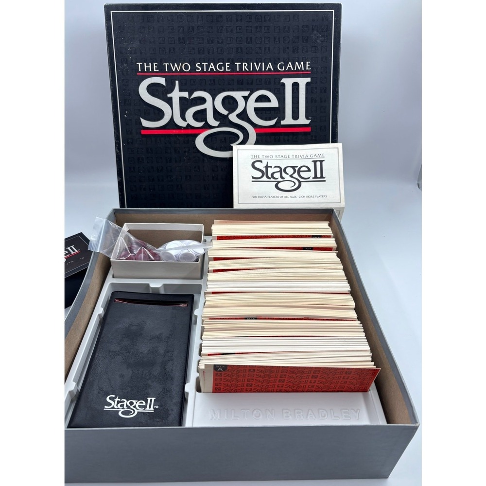1985 Milton Bradley Stage II Board Game The Two Stage Trivia Game Complete